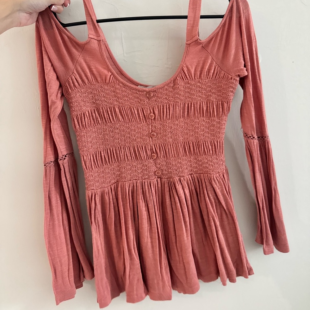 American Rag Coral Blouse Long Sleeve Shirt